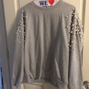 Zara pearled studded sweatshirt